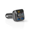 Nedis CATR120BK FM transmitter / Bluetooth® / zvýraznění basů / microSD / handsfree do auta / 2 x USB 2.4A a 1A