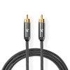 Nedis Fabritallic propojovací audio kabel k subwooferu zástrčka cinch - zástrčka cinch, 5 m (CATB24100GY50)