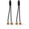 Nedis Fabritallic propojovací audio kabel zástrčka 2x cinch - zástrčka 2x cinch, 5 m (CATB24200GY50)