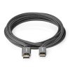 Nedis Fabritallic vysokorychlostní HDMI™ kabel, ethernet, 4K až 18 GB/s, zástrčka HDMI - zástrčka HDMI mini, 2 m (CVTB34500GY20)