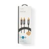 Nedis Fabritallic propojovací audio kabel k subwooferu zástrčka cinch - zástrčka 2x cinch, 3 m (CATB24000GY30)