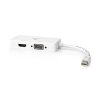 Mini DisplayPort Víceportový Kabel s Adaptérem | Mini DisplayPort Zástrčka – VGA Zásuvka + DVI-D 24+1kolíková Zásuvka + HDMI™ 2.0 Výstup | 0,2 m | Bílý