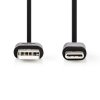USB 2.0 Kabel | Typ-C Zástrčka - A Zástrčka | 3,0 m | Černý
