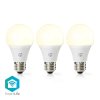 Nedis SmartLife chytrá LED žárovka E27 9W 800lm 2700 K, sada 3 ks (WIFILW32WTE27)