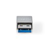 adaptér USB | USB 3.2 Gen 1 | USB-A Zástrčka | USB Typ-C ™ Zásuvka | Poniklované | Přímý | Hliník | Stříbrná | Box s Okénkem