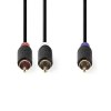 Nedis CABW24000AT30 propojovací audio kabel k subwooferu 2x cinch zástrčka - cinch zástrčka, 3 m