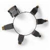 HDMI™ Adaptér | DisplayPort Zástrčka / DVI-D 24+1 Zástrčka / HDMI ™ Mini Connector / Mikro konektor HDMI ™ / Mini DisplayPort Zástrčka / USB-C™ Zástrčka | HDMI ™ Zásuvka | Pozlacené | Přímý | PVC | Černá | 6 ks | Box