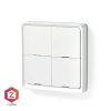 Nedis SmartLife ZigBee 3.0 chytrý nástěnný spínač, čtyřnásobný (ZBWS40WT)