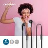 Nedis HPWD2021BK špuntová sluchátka do uší s mikrofonem, kabel 1.2 m, černá