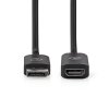 DisplayPort adaptér | DisplayPort Zástrčka | Výstup HDMI™ | 8K@30Hz | Poniklované | Přímý | 0.20 m | Kulatý | TPE | PVC | Černá | Obálka