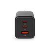 Nedis WCGPD65W100BK 65 W GaN rychlý USB nabíjecí adaptér 3 A / 3.25 A / 1x USB-A / 2x USB-C / černá