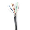 Nedis měděný stíněný síťový kabel S/FTP Cat6 drát černý, 100 m (CCBG8598BK100S)