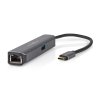 USB Multiport Adaptér | USB 3.2 Gen 1 | USB-C™ Zástrčka | RJ45 Zásuvka / USB-A Zásuvka / USB-C™ Zásuvka / Výstup HDMI™ | 5 Gbps | 0.20 m | Kulatý | Pozlacené | PVC | Antracit | Box