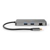 USB Multiport Adaptér | USB 3.2 Gen 1 | USB-C™ Zástrčka | Micro SD / RJ45 Zásuvka / SD / USB-C™ Zásuvka / 2x HDMI™ / 2x USB-A Zásuvka | 5 Gbps | 0.20 m | Kulatý | Pozlacené | PVC | Antracit | Box