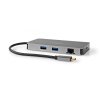 USB Multiport Adaptér | USB 3.2 Gen 1 | USB-C™ Zástrčka | Micro SD / RJ45 Zásuvka / SD / USB-C™ Zásuvka / 2x HDMI™ / 2x USB-A Zásuvka | 5 Gbps | 0.20 m | Kulatý | Pozlacené | PVC | Antracit | Box
