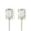 Nedis sériový kabel zástrčka D-Sub 9-pin - zásuvka D-Sub 9-pin, 2 m, slonovinová (CCGL52010IV20)