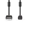 Nedis datový kabel k fotoaparátu Nikon, Panasonic zástrčka USB A - zástrčka UC-E6 8-pin, 2 m, černá (CCGL60810BK20)
