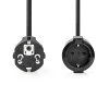 Napájecí kabel | Typ F Zástrčka | Typ F Zásuvka | Přímý | Přímý | Poniklované | 2.00 m | Kulatý | PVC | Černá | Label
