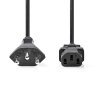Nedis napájecí kabel zástrčka typ J (Švýcarsko) - IEC320-C13 černá, 2 m (CEGL11200BK20)