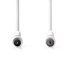 Koaxiální Kabel | IEC (Koax) Zástrčka | IEC (Koax) Zásuvka | Poniklované | 120 dB | 75 Ohm | 4x Stíněný | 3.00 m | Kulatý | PVC | Bílá | Label