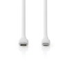 Lightning Kabel | USB 2.0 | Apple Lightning 8pinový | USB-C™ Zástrčka | 480 Mbps | Poniklované | 1.50 m | Kulatý | Silikonový | Bílá | Box
