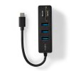 Nedis CCGB64250BK01 USB hub 1x USB-C na 3x USB-A + čtečka paměťových karet SD/MicroSD, 5 Gbps