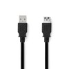 USB kabel | USB 3.2 Gen 1 | USB-A Zástrčka | USB-A Zásuvka | 5 Gbps | Poniklované | 2.00 m | Kulatý | PVC | Černá | Label