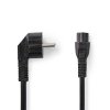 Nedis napájecí kabel zástrčka UNISCHUKO - IEC320-C5 mickey mouse černá, 3 m (CEGL10100BK30)
