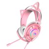 Herní sluchátka Dareu EH469 USB RGB (růžová)