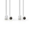 Nedis kombinovaný anténní a CAT6 datový kabel, Coax a RJ45 konektory, 3m, bílá (CSGL4500WT30)