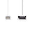 Mini DisplayPort kabel | DisplayPort 1.2 | Mini DisplayPort Zástrčka | DisplayPort Zásuvka | 21.6 Gbps | Poniklované | 0.20 m | Kulatý | PVC | Bílá | Box