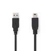 USB kabel | USB 2.0 | USB-A Zástrčka | USB Mini-B 5 pinů Zástrčka | 480 Mbps | Poniklované | 1.00 m | Kulatý | PVC | Černá | Label