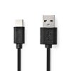 Nedis propojovací kabel USB 2.0 zástrčka USB A - zástrčka USB C, 15W, 1 m, černá (CCGL60600BK10)