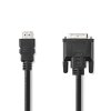 Nedis propojovací kabel zástrčka HDMI - zástrčka DVI-D 24+1-Pin, 2 m, černá (CCGL34800BK20)
