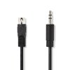 DIN Audio Kabel | DIN 5pinová Zástrčka | 3,5 mm Zástrčka | Poniklované | 2.00 m | Kulatý | PVC | Černá | Label