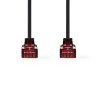 Síťový kabel CAT6 | RJ45 Zástrčka | RJ45 Zástrčka | U/UTP | 2.00 m | Snagless | Plochý | PVC | Černá | Label