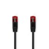 Síťový kabel CAT6 | RJ45 Zástrčka | RJ45 Zástrčka | U/UTP | 2.00 m | Snagless | Plochý | PVC | Černá | Label