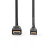 Nedis High Speed HDMI kabel s ethernetem, 4K až 10.2 GB/s, zástrčka HDMI - zástrčka HDMI mini, 1.5 m, černá (CVGL34500BK15)