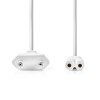 Nedis napájecí kabel zástrčka EURO - IEC-320-C7, 2 m, bílá (CEGL11040WT20)