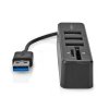 Nedis CCGB60250BK01 3-portový USB hub USB 2.0 + čtečka paměťových karet SD/MicroSD