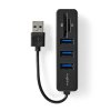 Nedis CCGB60250BK01 3-portový USB hub USB 2.0 + čtečka paměťových karet SD/MicroSD