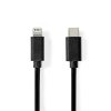 Lightning Kabel | USB 2.0 | Apple Lightning 8pinový | USB-C™ Zástrčka | 480 Mbps | Poniklované | 1.00 m | Kulatý | PVC | Černá | Label
