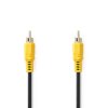 Kompozitní video kabel | RCA Zástrčka | RCA Zástrčka | Poniklované | 480p | 5.00 m | Kulatý | PVC | Černá | Label