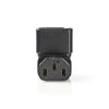Rozšíření Plug | IEC-320-C13 | IEC-320-C14 | Úhlový 90° | Poniklované | PVC | Černá | Box | 1 kusů