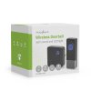 Bezdrátový Zvonek | Síťové napájení | 100 - 240 V AC 50/60 Hz | 1x 23A 12V | Hlasitost: 110 dB | Dosah signálu: 150 m | IP55 | Nastavitelná hlasitost | 58 Melodií | 1 Přijímač | Černá