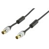 HQ anténní kabel 90 dB zástrčka Coax - zásuvka Coax, 1.5 m, černá (HQSS5015/1.5)
