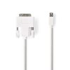 Nedis propojovací kabel zástrčka Mini DisplayPort – zásuvka DVI-D 24+1 pin, 2 m, bílá (CCGP37700WT20)