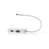 Kabel s Multi Adaptérem Mini DisplayPort | Mini DisplayPort Zástrčka - VGA Zásuvka + DVI-D 24+1-Pin Zásuvka + HDMI™ výstup | 0,2 m | Bílá barva