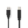 Nedis propojovací kabel USB 2.0 zástrčka USB A - zástrčka USB B, 1 m, černá (CCGP60100BK10)
