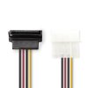 Interní napájecí kabel | Molex Zástrčka - SATA 7-pin Zásuvka – Úhlová 90° | 0,15 m | Různé
